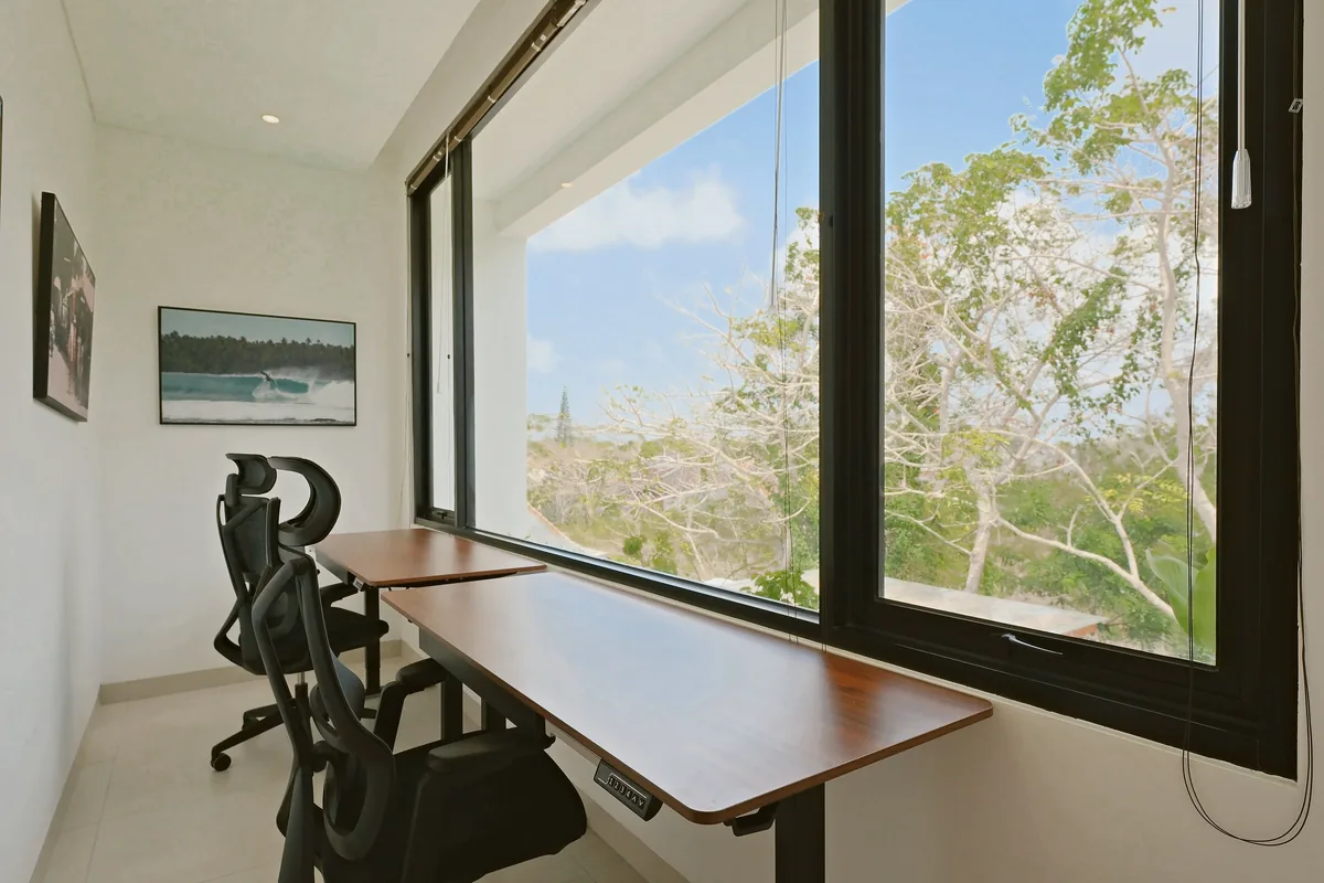 Three bedrooms · Home office
